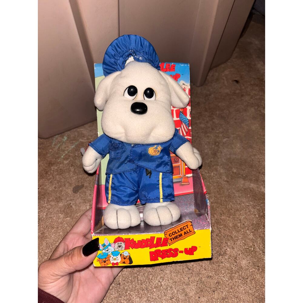 Vintage 87 Tara Kids Kuddlee Dress Up Police Dog Plush Woolworth Toy NOS K9 Pup